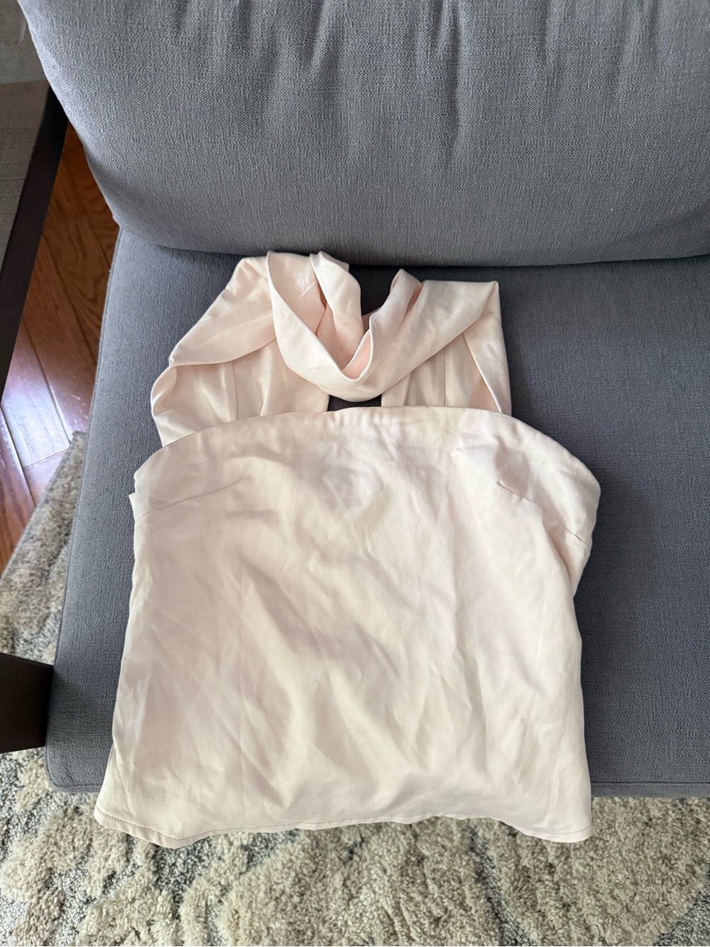 Light Blush Pink Sleeveless Draped Halter Top
